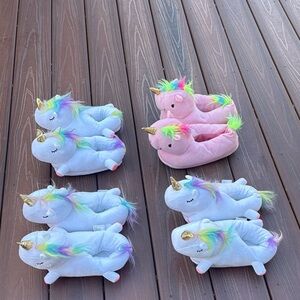 $8 Each 🤑Plush Unicorn Slippers for Kids - Pink and White